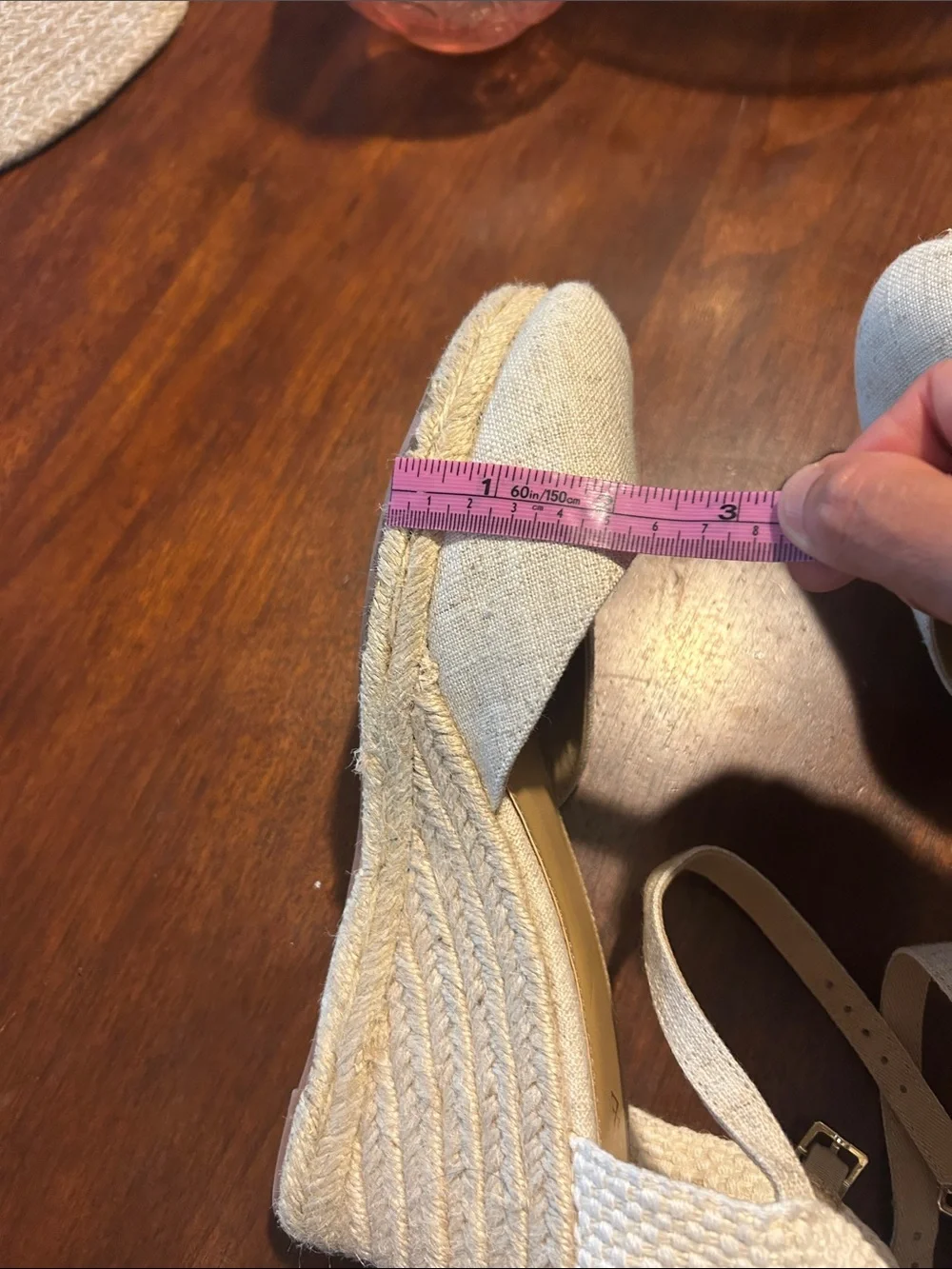 J.Crew Cream Linen Espadrille Wedge Sandals with Ankle Strap